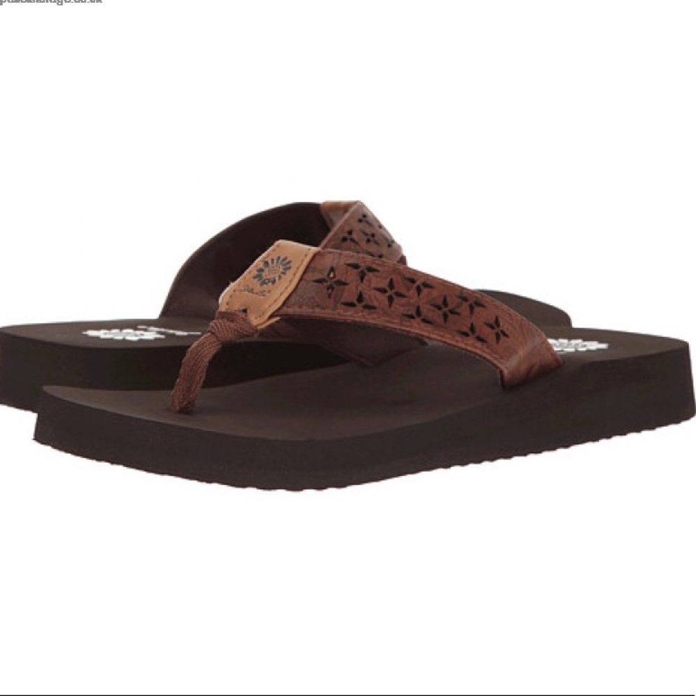 Dark Brown Yellow Box Sandals
